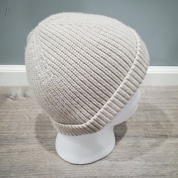 Lululemon Hat Womens Small Medium Close Fit Wool Blend Ribbed Knit Beanie Beige - Picture 3 of 10